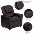 Flash Furniture Leathersoft Recliner with Cup Holder and Headrest in Brown