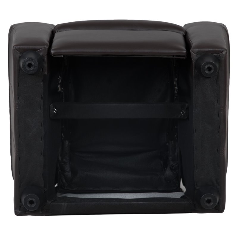 Flash Furniture Leathersoft Recliner with Cup Holder and Headrest in Brown