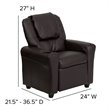 Flash Furniture Leathersoft Recliner with Cup Holder and Headrest in Brown