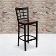 Flash Furniture Hercules Series Black Back Metal Bar Stool in Mahogany