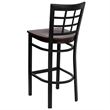 Flash Furniture Hercules Series Black Back Metal Bar Stool in Mahogany