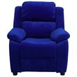 Flash Furniture Storage Arms Microfiber Upholstered Kids Recliner in Blue