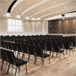 Flash Furniture Hercules Church Stacking Chair in Black and Silver