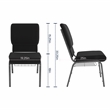 Flash Furniture Hercules Church Stacking Chair in Black and Silver