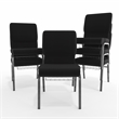 Flash Furniture Hercules Church Stacking Chair in Black and Silver