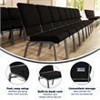 Flash Furniture Hercules Church Stacking Chair in Black and Silver