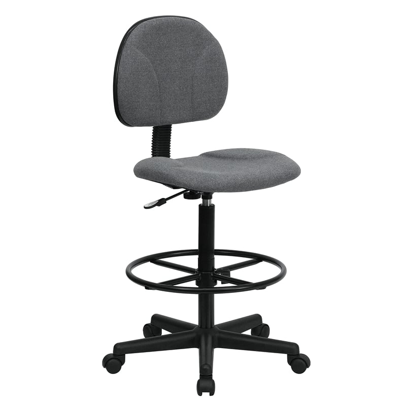 Flash Furniture Bruce Gray Fabric Adjustable Height Drafting Chair