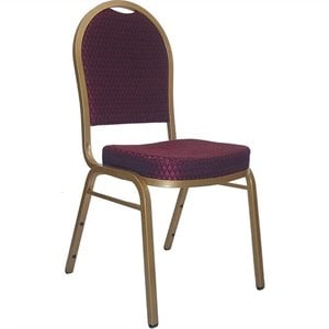 Flash Furniture Hercules Dome Back Banquet Stacking Chair in Burgundy