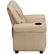 Flash Furniture Vinyl Recliner with Cup Holder and Headrest in Beige