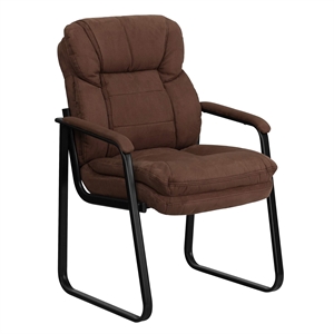 Flash Furniture Executive Side Guest Chair with Sled Base in Brown