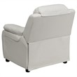 Flash Furniture Storage Arms Vinyl Upholstered Kids Recliner in White