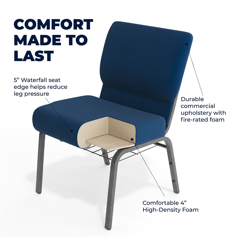 Flash Furniture Hercules Church Stacking Guest Chair in Navy Blue