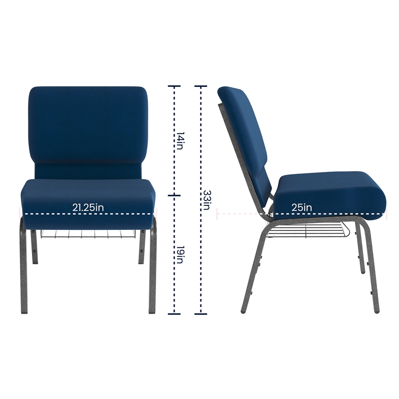 Flash Furniture Hercules Church Stacking Guest Chair in Navy Blue