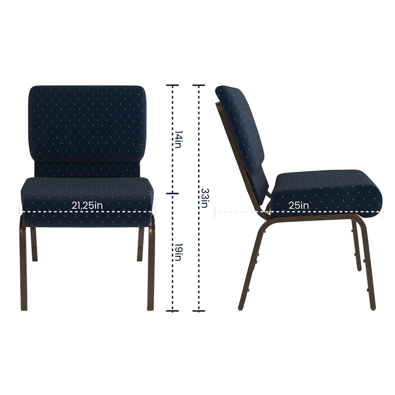Flash Furniture Hercules Patterned Church Stacking Guest Chair in Blue