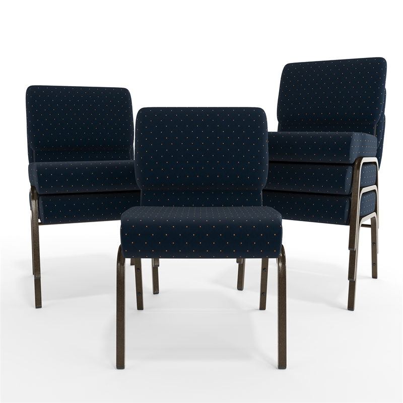 Flash Furniture Hercules Patterned Church Stacking Guest Chair in Blue