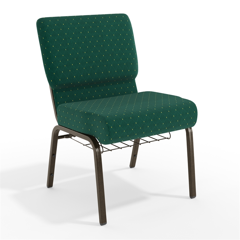 Flash Furniture Hercules Church Stacking Guest Chair in Hunter Green