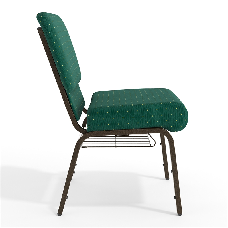 Flash Furniture Hercules Church Stacking Guest Chair in Hunter Green