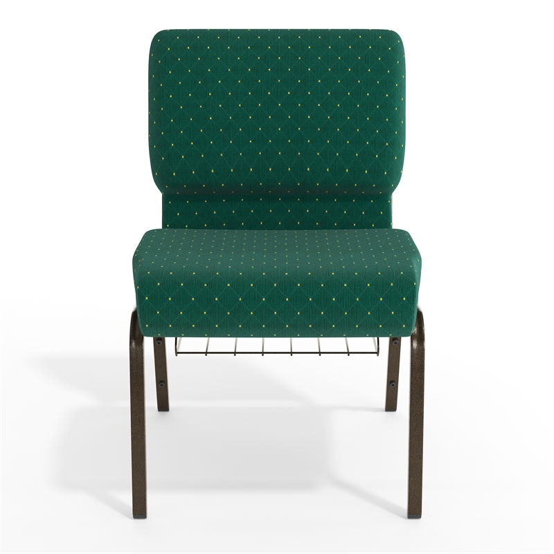 Flash Furniture Hercules Church Stacking Guest Chair in Hunter Green