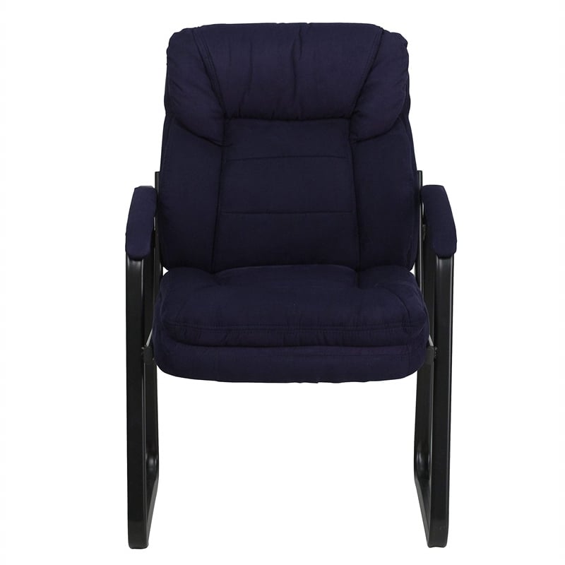 Flash Furniture Executive Side Guest Chair with Sled Base in Navy