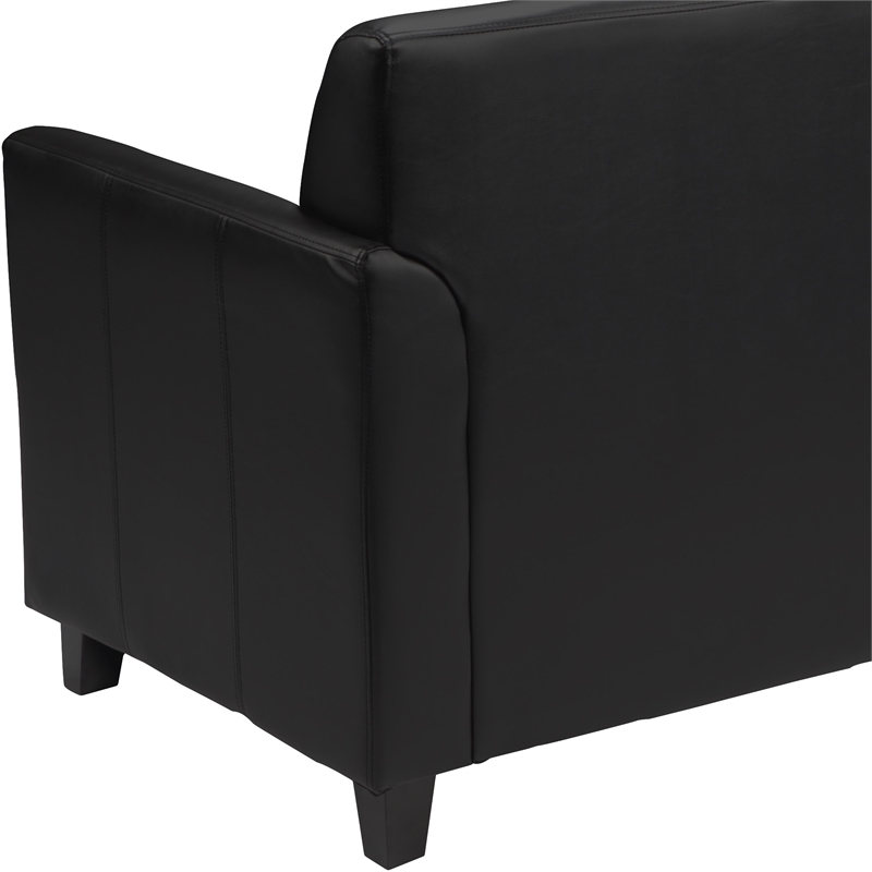 Flash Furniture Hercules Diplomat Leather Loveseat in Black