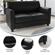 Flash Furniture Hercules Diplomat Leather Loveseat in Black