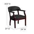 Flash Furniture Leather Conference Guest Chair in Black