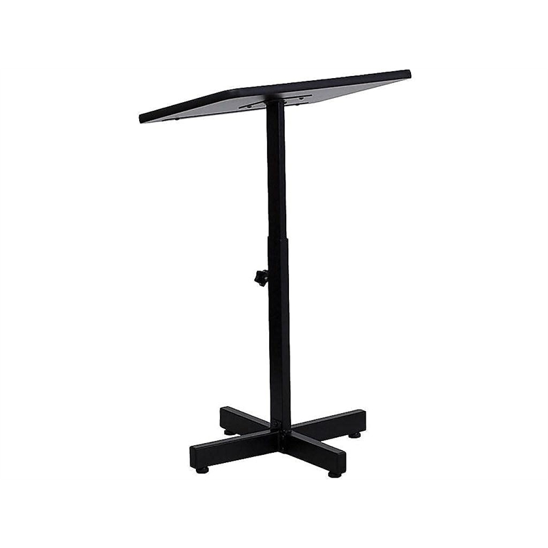 Flash Furniture Adjustable Height Metal Lectern in Mahogany