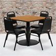 Flash Furniture 36Sq Laminate Table Set-Bnqt In Natural Top Black Vinyl Seat