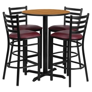 Flash Furniture Carlton 30&quot Round Natural Laminate Table & 4 Barstools