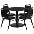 Flash Furniture 36Sq Laminate Table Set-Bnqt In Black Top Black Vinyl Seat