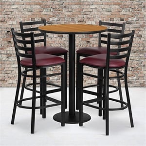 Flash Furniture Jamie 30&quot RD Laminate Table & 4 Metal Barstools