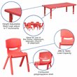 Flash Furniture 7 Piece Rectangular Activity Table Set in Red