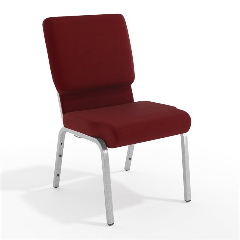Flash Furniture Hercules Stacking Church Stacking Chair in Burgundy