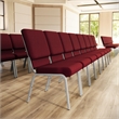 Flash Furniture Hercules Stacking Church Stacking Chair in Burgundy