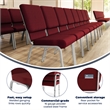 Flash Furniture Hercules Stacking Church Stacking Chair in Burgundy