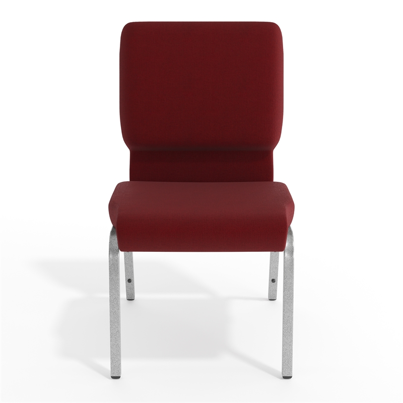 Flash Furniture Hercules Stacking Church Stacking Chair in Burgundy