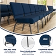 Flash Furniture Hercules Stacking Church Stacking Guest Chair in Navy