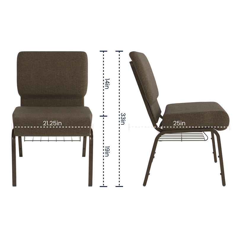 Flash Furniture Hercules Church Stacking Guest Chair in Brown