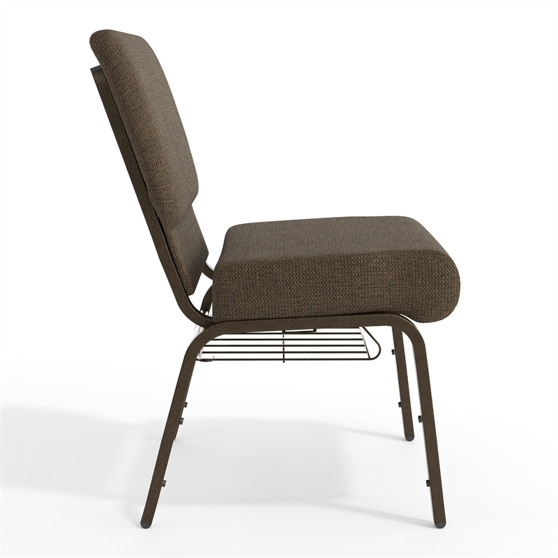 Flash Furniture Hercules Church Stacking Guest Chair in Brown