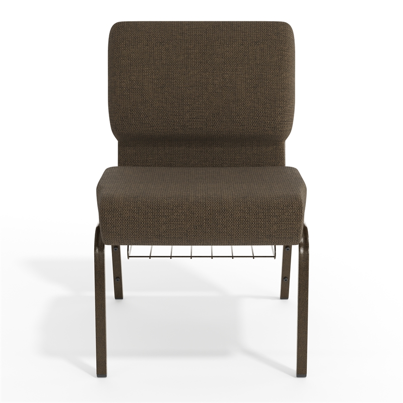 Flash Furniture Hercules Church Stacking Guest Chair in Brown