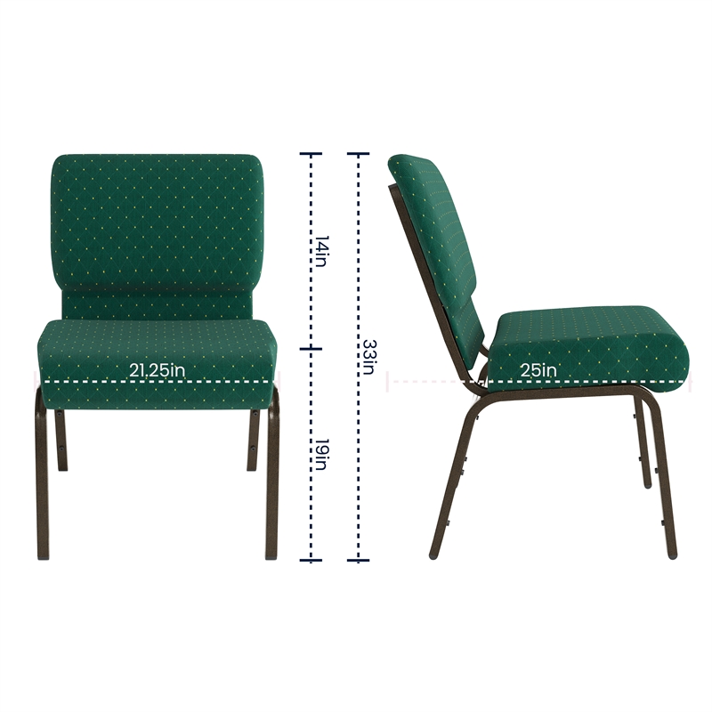 Flash Furniture Hercules Church Stacking Guest Chair in Green