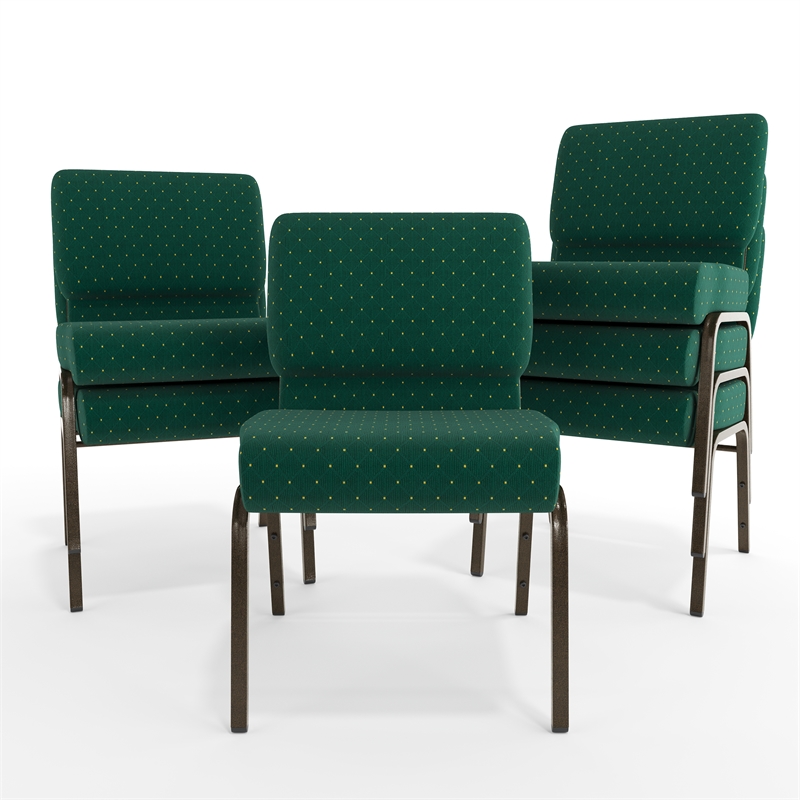 Flash Furniture Hercules Church Stacking Guest Chair in Green