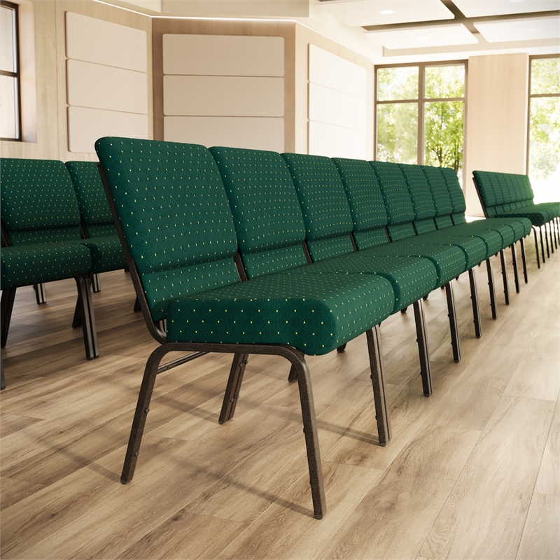 Flash Furniture Hercules Church Stacking Guest Chair in Green