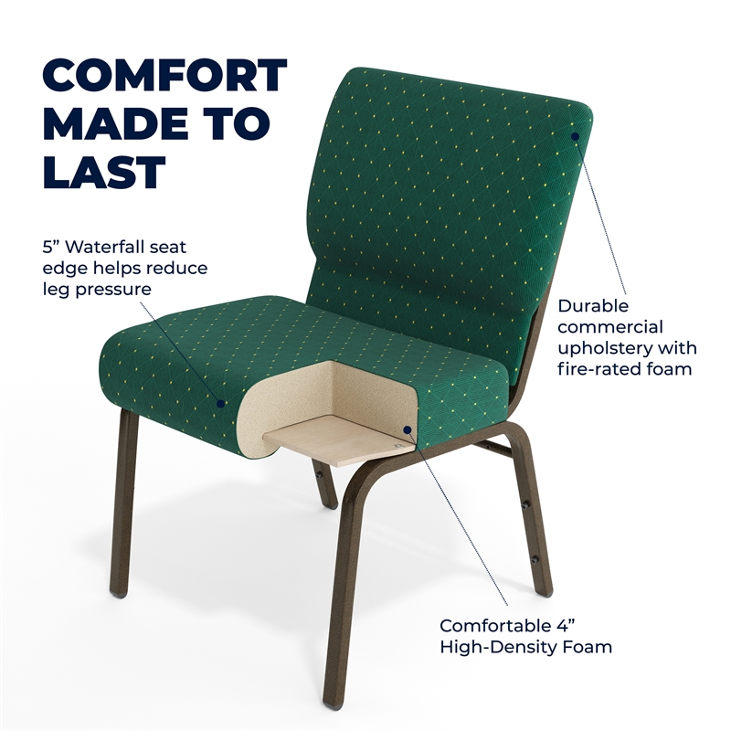 Flash Furniture Hercules Church Stacking Guest Chair in Green