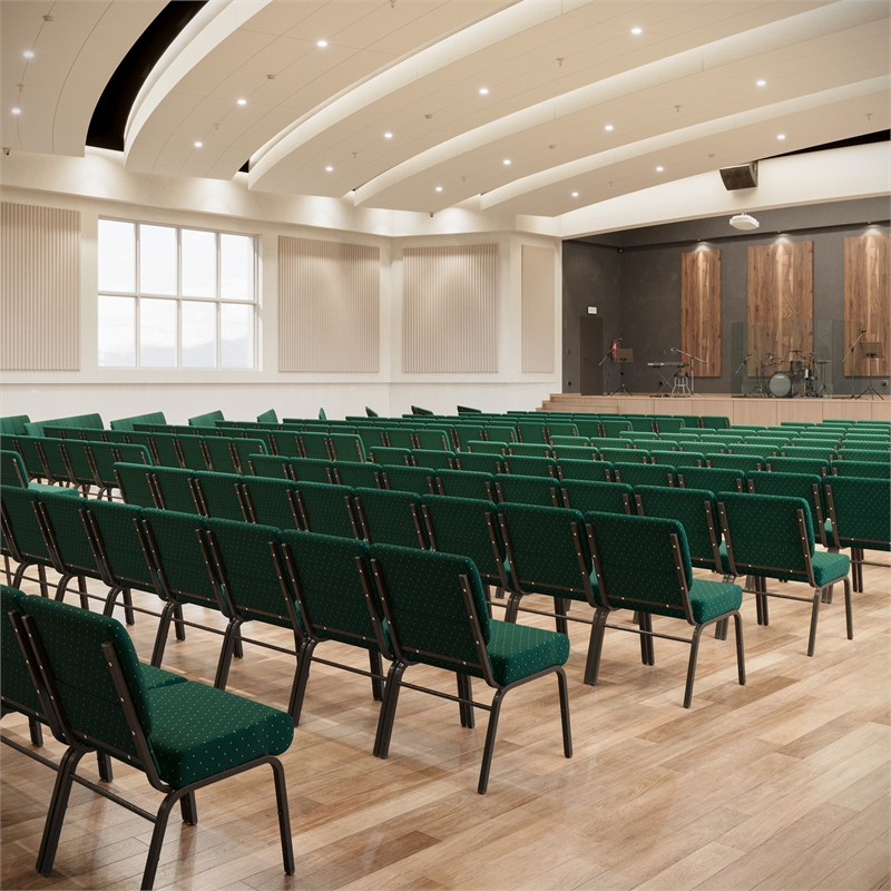 Flash Furniture Hercules Church Stacking Guest Chair in Green