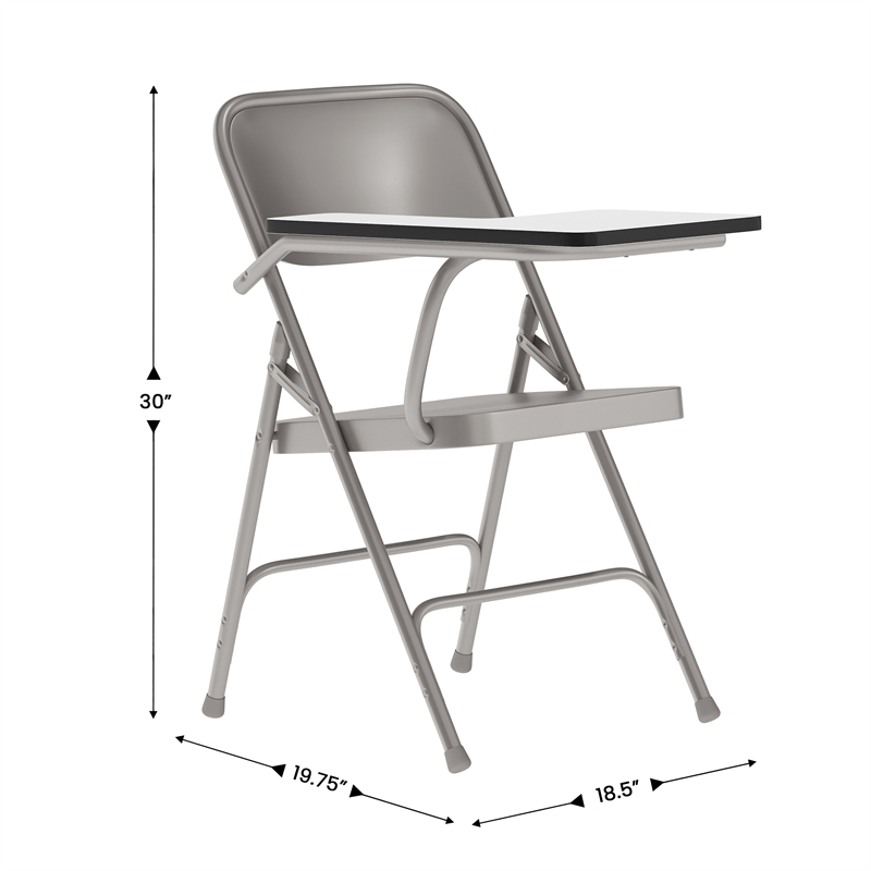 Flash Furniture Premium Steel Folding Chair with Right Hand Tablet Arm