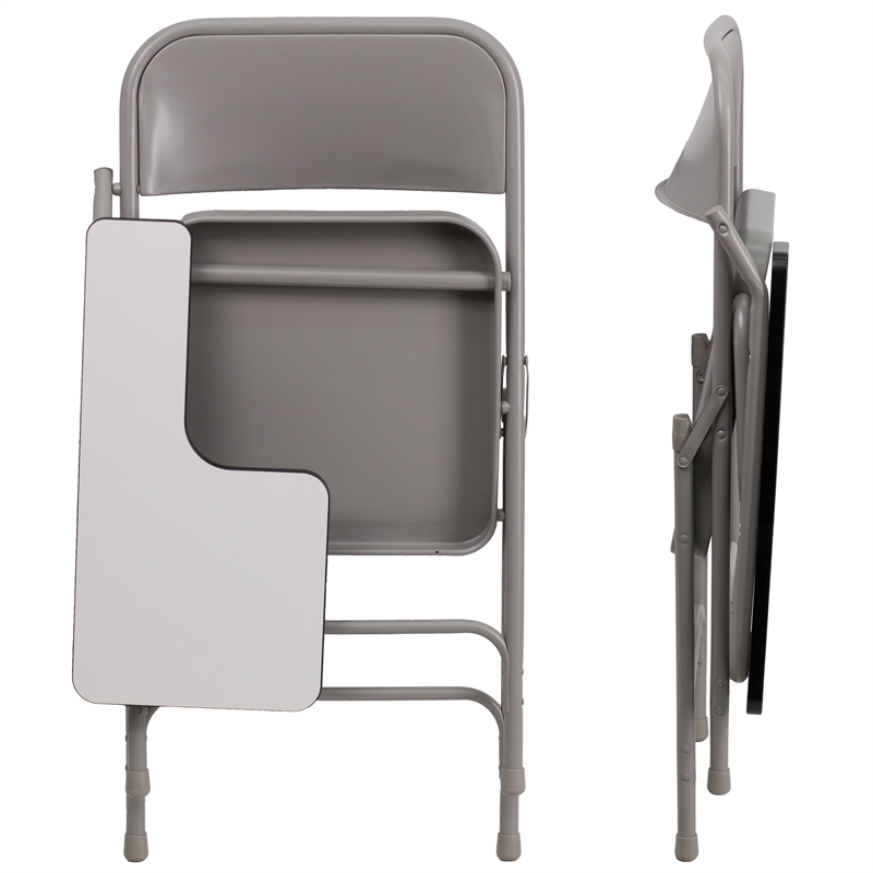 Flash Furniture Premium Steel Folding Chair with Right Hand Tablet Arm