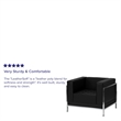 Flash Furniture Hercules Imagination Leather Tufted Reception Arm Chair in Black