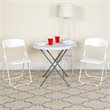 Flash Furniture Hercules Metal Contoured Back Folding Chair in White (Set of 2)