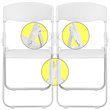 Flash Furniture Hercules Metal Contoured Back Folding Chair in White (Set of 2)